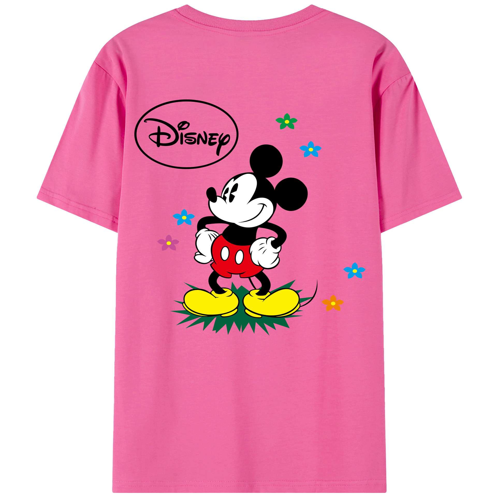 （画像用） ミッキーマウス Mickey Mouse レディース半袖Tシャツ(バックプリント)